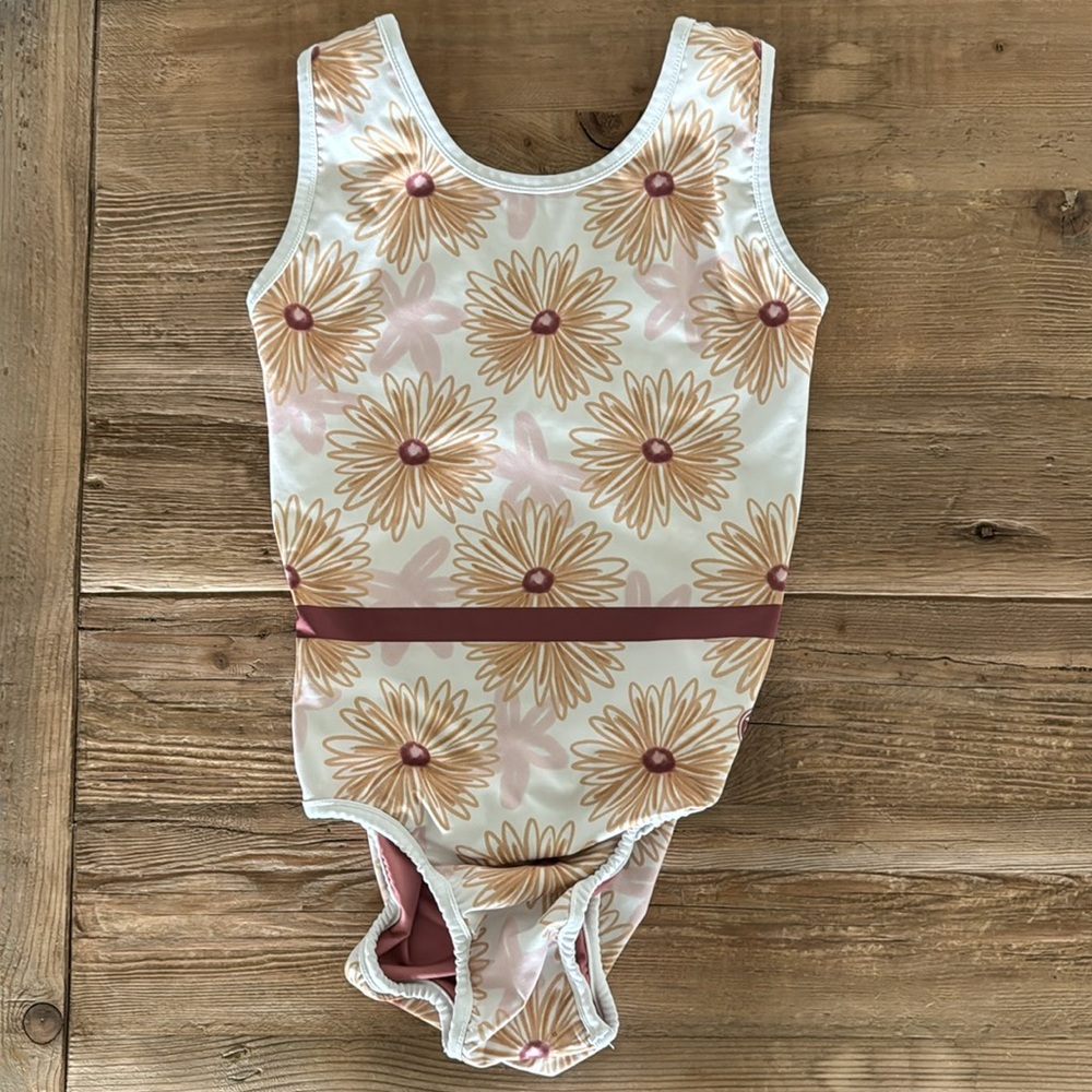 Sunflower Patterned Girls Gymnatics Leo